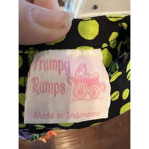 Frumpy Rumps Toddler Baby 18 Months Black Green Polka Dot Dress - Picture 3 of 6